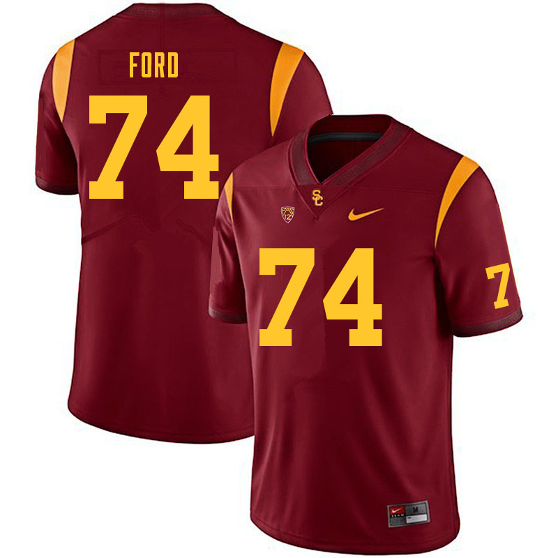 Men #74 Courtland Ford USC Trojans College Football Jerseys Sale-Cardinal